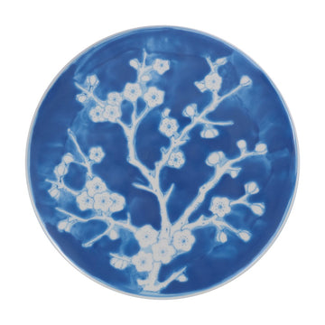 Cherry Blossom 17.75" Ceramic Garden Stool - JONATHAN Y